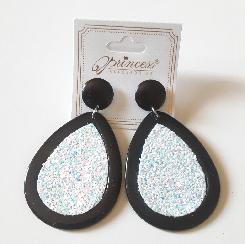 Princessaccessories Glitterywhiteteardrop Earrings 9$